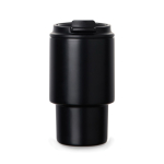 Tasse à emporter en acier recyclé avec couvercle rabattable 350 ml couleur noir cinquième vue