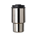 Tasse à emporter en acier recyclé avec couvercle rabattable 350 ml couleur argenté brillant
