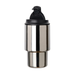 Tasse à emporter en acier recyclé avec couvercle rabattable 350 ml couleur argenté brillant troisième vue
