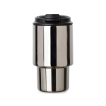 Tasse à emporter en acier recyclé avec couvercle rabattable 350 ml couleur argenté brillant cinquième vue