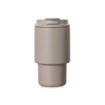 Tasse à emporter en acier recyclé avec couvercle rabattable 350 ml couleur ivoire