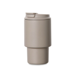 Tasse à emporter en acier recyclé avec couvercle rabattable 350 ml couleur ivoire deuxième vue