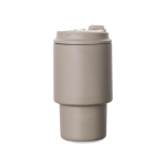 Tasse à emporter en acier recyclé avec couvercle rabattable 350 ml couleur ivoire quatrième vue