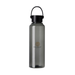 Bouteille RPET minimaliste avec couvercle en acier et anse 550 ml couleur noir vue avec logo