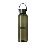 Bouteille RPET minimaliste avec couvercle en acier et anse 550 ml couleur vert vue avec logo