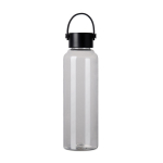 Bouteille RPET minimaliste avec couvercle en acier et anse 550 ml couleur transparent
