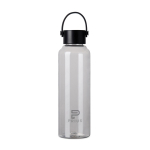 Bouteille RPET minimaliste avec couvercle en acier et anse 550 ml couleur transparent vue avec logo