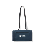 Plaid de pique‑nique recyclé avec doublure polaire imperméable couleur bleu marine avec zone d'impression