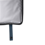 Coussin portable recyclé avec fermeture pression et design pliable couleur bleu marine troisième vue