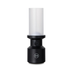 Lampe de table recyclée avec batterie rechargeable et régulateur couleur noir vue avec logo