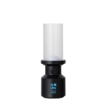 Lampe de table recyclée avec batterie rechargeable et régulateur couleur noir avec zone d'impression