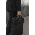 Sac à dos recyclé avec poche frontale et sangle arrière de voyage 16” couleur noir