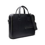 Mallette en matériau recyclé avec poignées solides et bandoulière 15” couleur noir deuxième vue