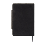 Cahier en cuir recyclé design élégant A5 pages lignéés couleur noir troisième vue