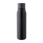 Bouteille isotherme en acier inoxydable recyclé avec mousqueton 600ml couleur noir première vue