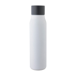 Bouteille isotherme en acier inoxydable recyclé avec mousqueton 600ml couleur blanc première vue