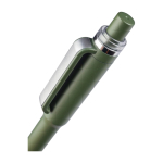 Stylo en plastique recyclé avec clip et anneau chromé encre bleue deuxième vue