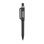Stylo en plastique recyclé avec clip et anneau chromé encre bleue quatrième vue