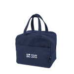 Sac isotherme en polylcotton recyclé avec intérieur aluminium couleur bleu avec zone d'impression