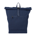 Sac à dos enroulable polylcotton recyclé pour ordinateur portable 15'' couleur bleu première vue