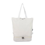 Sac à dos multi-usages en polycoton recyclé avec plusieurs poignées couleur beige première vue