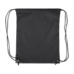 Sac à dos à cordes polyester avec coins et cordes noirs couleur noir première vue