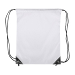 Sac à dos à cordes polyester avec coins et cordes noirs couleur blanc première vue