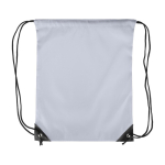 Sac à dos à cordes polyester avec coins et cordes noirs couleur gris première vue