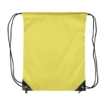 Sac à dos à cordes polyester avec coins et cordes noirs couleur jaune première vue