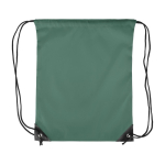 Sac à dos à cordes polyester avec coins et cordes noirs couleur vert première vue