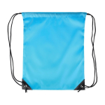Sac à dos à cordes polyester avec coins et cordes noirs couleur bleu ciel première vue