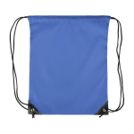 Sac à dos à cordes polyester avec coins et cordes noirs couleur bleu ultramarine première vue