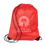 Sac à dos à cordes polyester avec coins et cordes noirs sixième vue