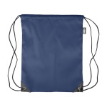 Sac à dos à cordes polyester avec coins et cordes noirs couleur bleu première vue