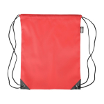 Sac à dos à cordes polyester avec coins et cordes noirs couleur rouge première vue