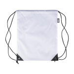 Sac à dos à cordes polyester avec coins et cordes noirs couleur blanc première vue