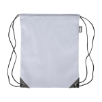 Sac à dos à cordes polyester avec coins et cordes noirs couleur gris première vue