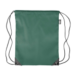 Sac à dos à cordes polyester avec coins et cordes noirs couleur vert première vue