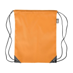 Sac à dos à cordes polyester avec coins et cordes noirs couleur orange première vue