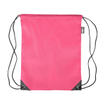 Sac à dos à cordes polyester avec coins et cordes noirs couleur rose première vue