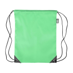 Sac à dos à cordes polyester avec coins et cordes noirs couleur vert clair première vue