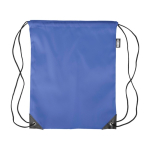 Sac à dos à cordes polyester avec coins et cordes noirs couleur bleu ultramarine première vue