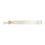 Bracelet coloré pour événements RPET avec fermeture bambou couleur beige première vue