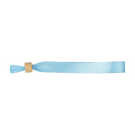 Bracelet coloré pour événements RPET avec fermeture bambou couleur bleu ciel première vue