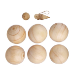 Jeu de pétanque avec boules en bois dans sac en coton cinquième vue