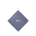 Serviette RPET spéciale golf avec poche pour balle couleur bleu ultramarine avec zone d'impression