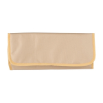 Jeu de couteaux pour fromage ou charcuterie dans sac velcro couleur marron première vue