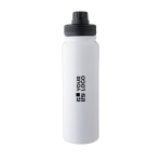 Bouteille inox double paroi avec support téléphone 800ml couleur blanc avec zone d'impression