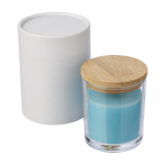 Bougie parfum vanille dans bocal en verre avec couvercle bambou troisième vue