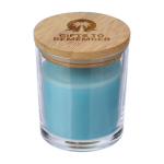 Bougie parfum vanille dans bocal en verre avec couvercle bambou huitième vue